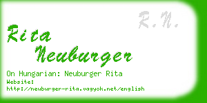 rita neuburger business card